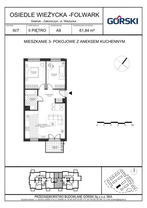 Mieszkanie A9, bud. 7, Wieżycka Folwark, 61,32 m²: zdjecie 99001654