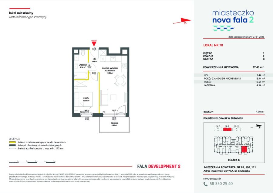 Twoje przestronne 37,43m2/Miasteczko Nova Fala: zdjecie 99410654