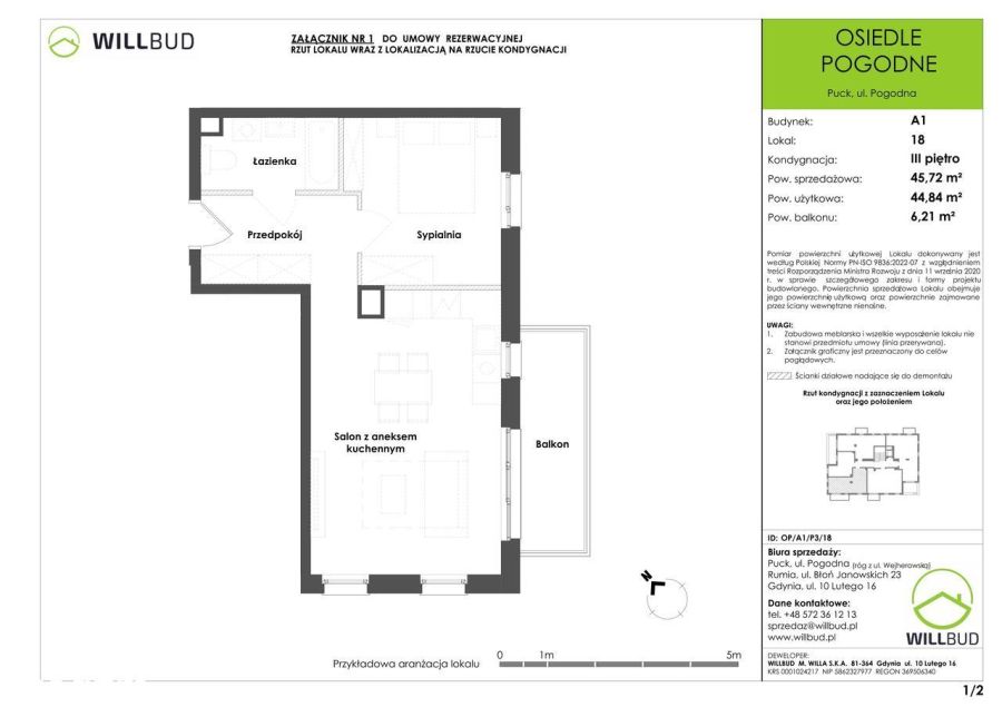2-pokojowe mieszkanie 44,84m2 Puck | OP/A1/P3/18: zdjęcie 98445962
