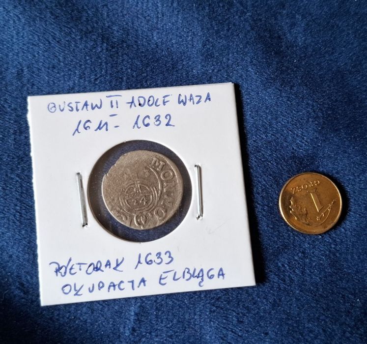 Półtorak Gustaw II Adolf Elbląg 1633 wybity po śmierci władcy: zdjęcie 98463212