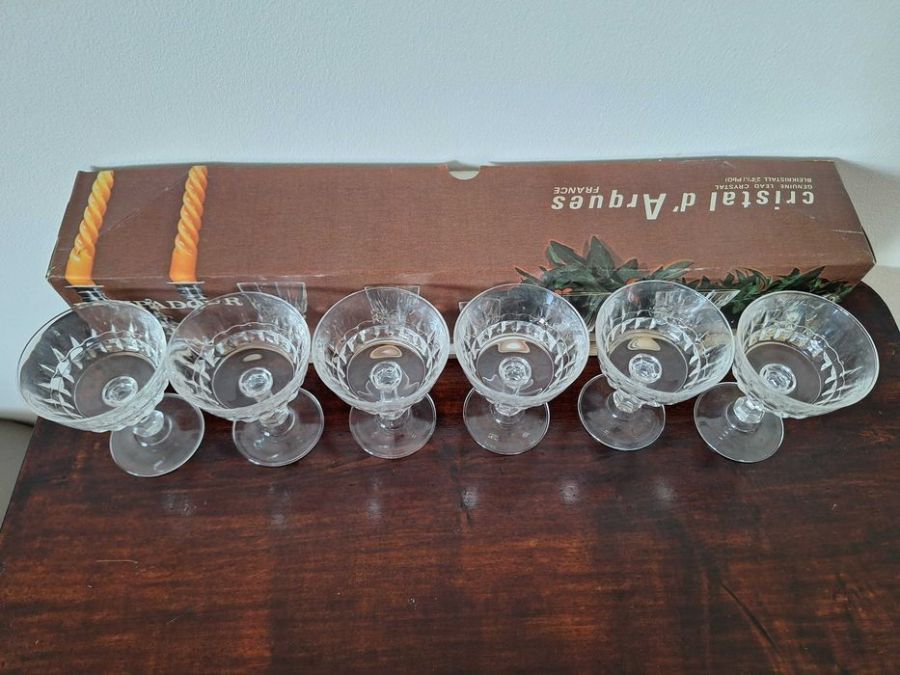 Cristal D'Arques France Pompadour 6 kieliszków kryształowych 9 cl: zdjęcie 98482440