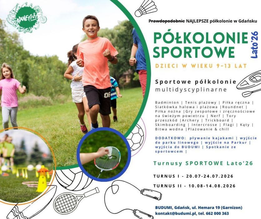 Sportowe półkolonie letnie (9-14 lat) - Gdańsk Wrzeszcz