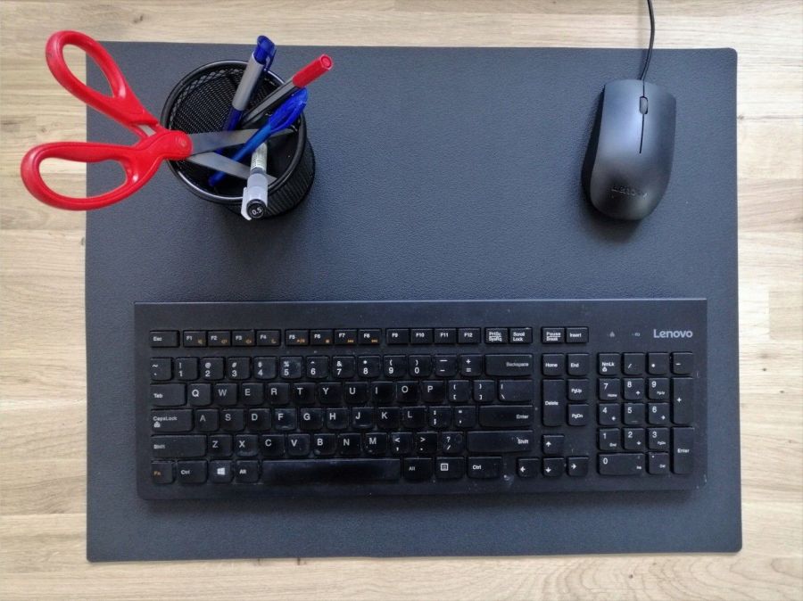 Podkładka na biurko stół komodę blat 2,6 mm PCV 80x40cm czarna: zdjecie 98512695