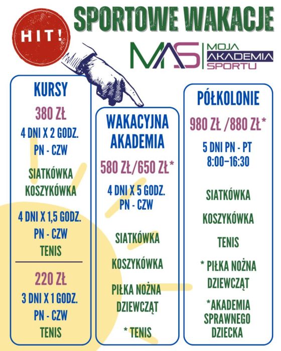 Sportowe Wakacje 2026 - półkolonie, kursy, akademia