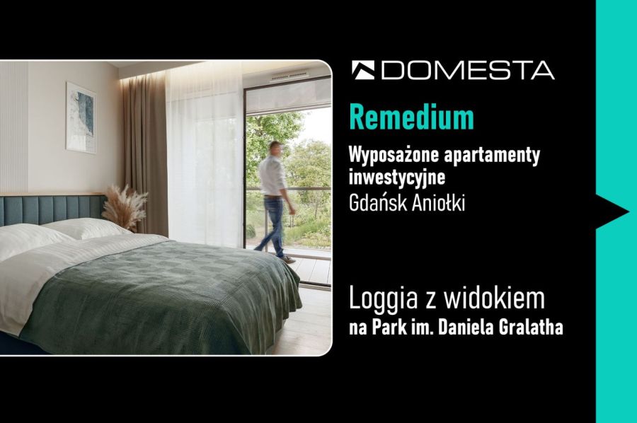 Remedium A.2.7 – 2 pokoje 42,84 m&sup2;, do 4 osób, duża loggia z widokiem na park, gotowy pod wynajem i pobyty własne