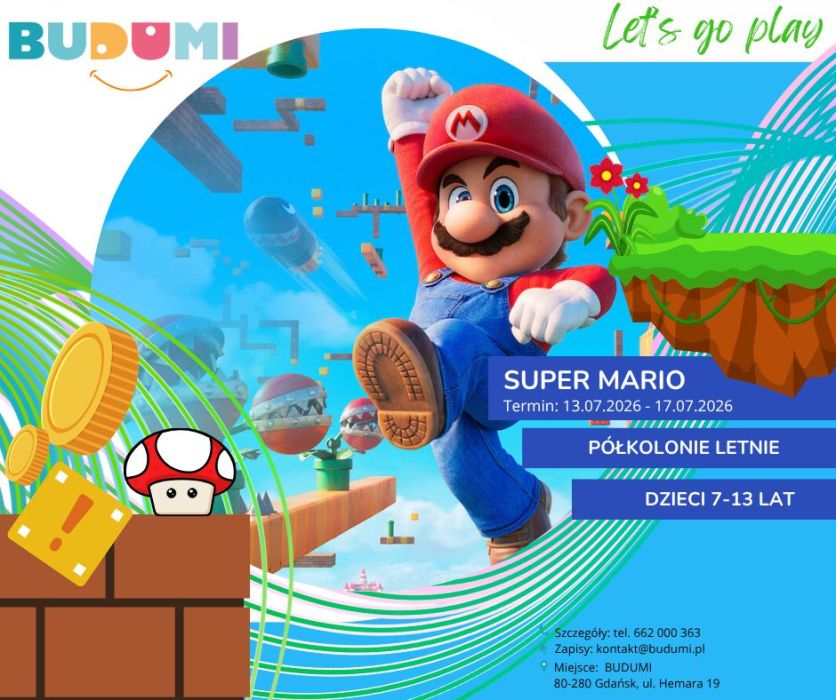 Półkolonie letnie Super Mario (7-13 lat) - Gdańsk Wrzeszcz