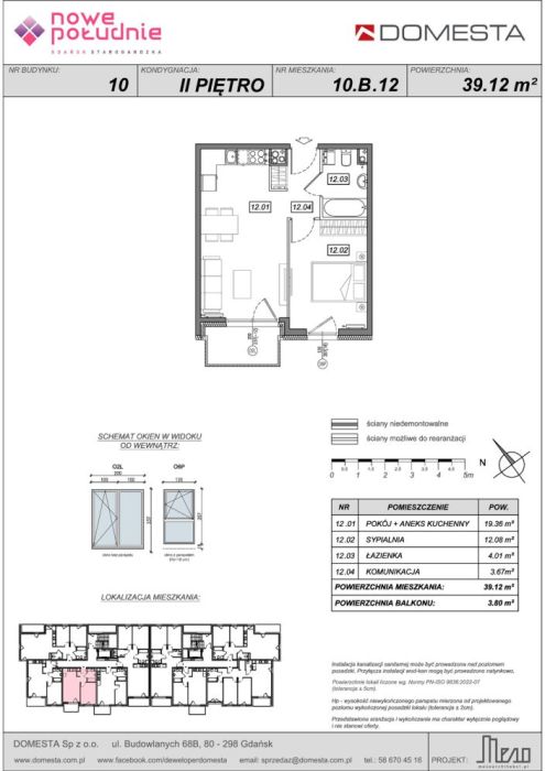 Nowe Południe 10.B.12 – 2 pokoje, 39,12 m&sup2;, z dużą sypialnią i miejscem na zabudowy: zdjęcie 98601092