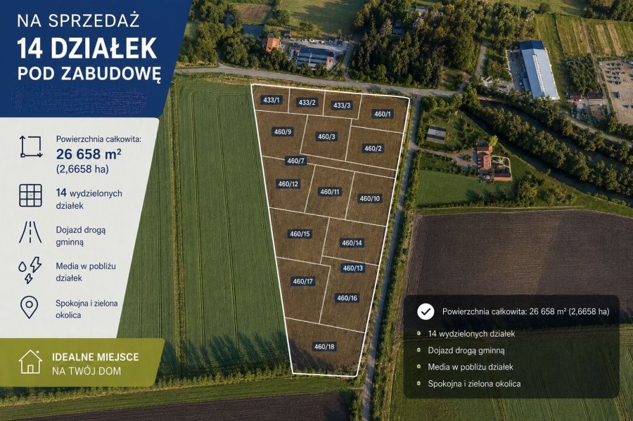 Inwestycyjny teren z WZ | 12 działek budowlanych |k. Elbląga: zdjęcie 98614635