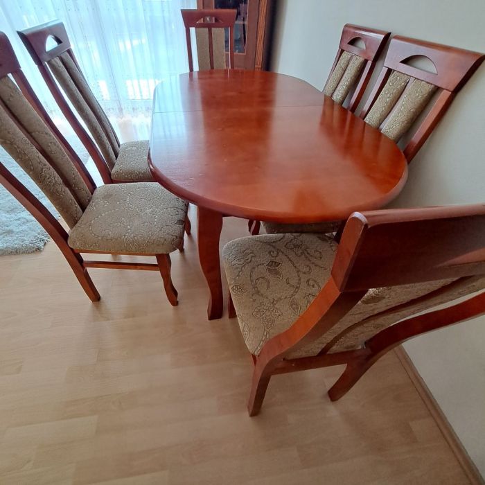 Stół rozkładany + 6 krzeseł: zdjęcie 98616490