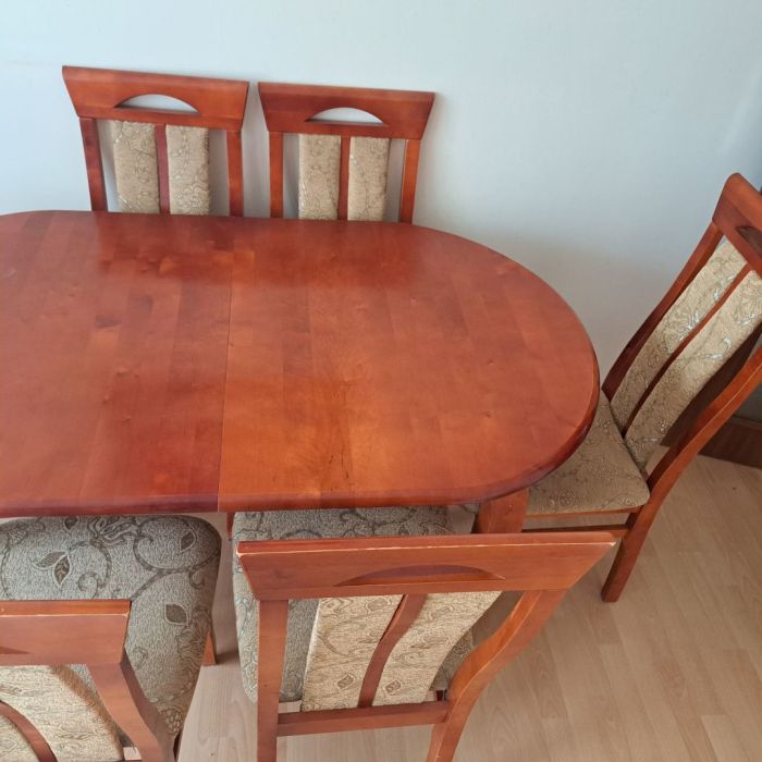 Stół rozkładany + 6 krzeseł: zdjęcie 98616491