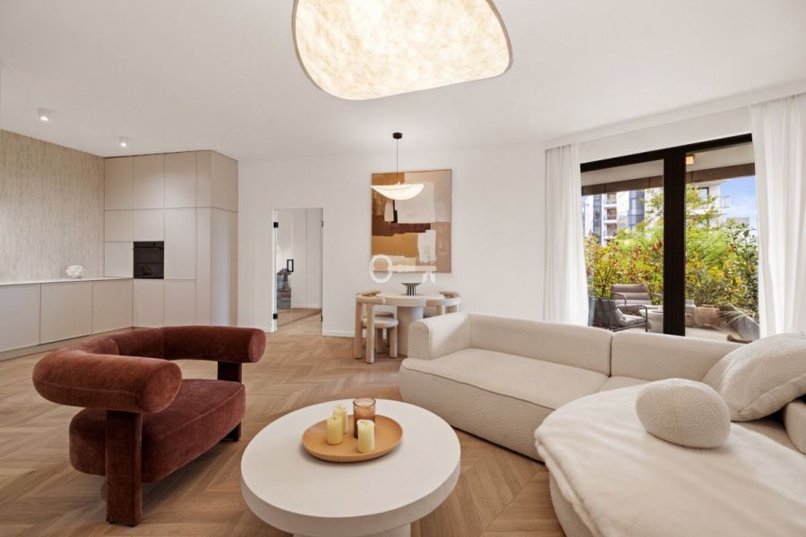 pełen designu apartament  w kolorach  ziemi