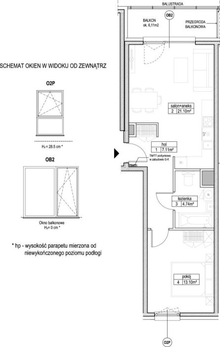 INPRO S.A. - Atut -  Gotowe do odbioru mieszkanie 2-pok. 46.01 m2: zdjęcie 98663283
