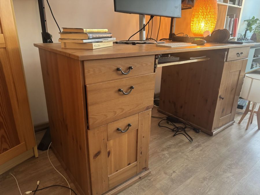 Biurko lite drewno vintage: zdjęcie 98671526