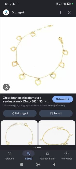 Zgubiona złota bransoletka: zdjęcie 98689498
