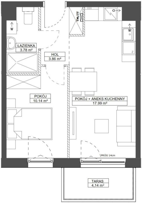 Duże 2 pokoje zachód balkon natura Gdynia: zdjecie 98788062