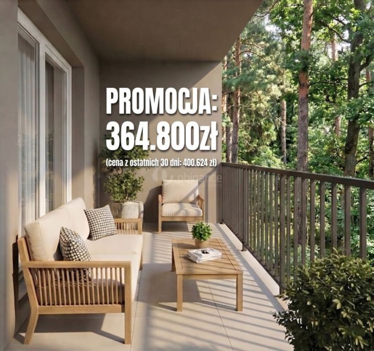 Duże 2 pokoje zachód balkon natura Gdynia