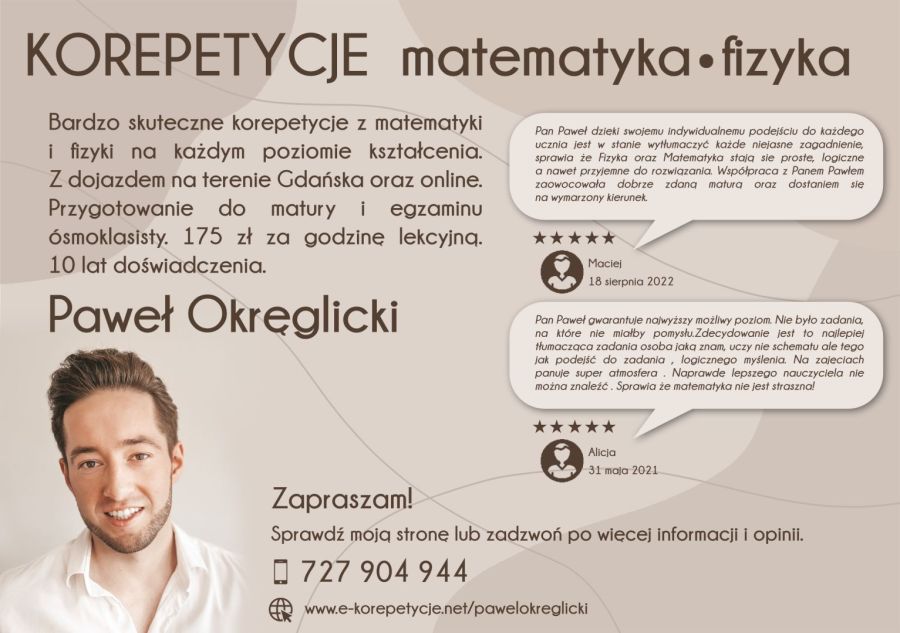 Korepetycje fizyka i matematyka. 13 lat doświadczenia i 100 opinii.: zdjęcie 98696954
