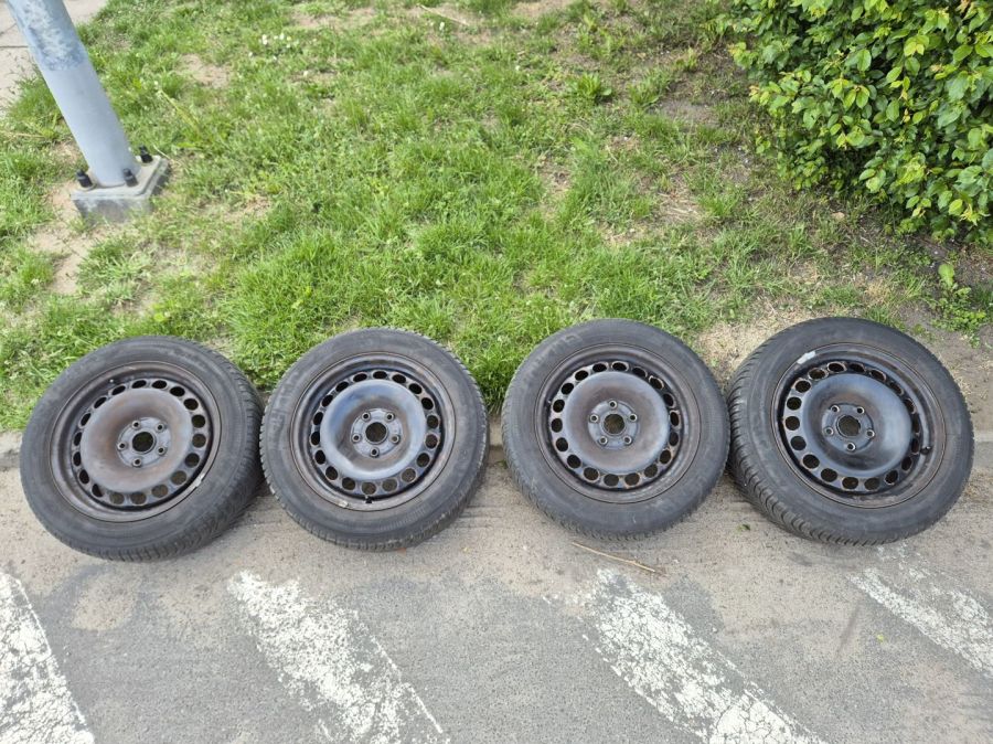 Koła felgi stalowe 7Jx16 5x112 + opony 205/55 VW Seat Skoda Audi: zdjęcie 98700445