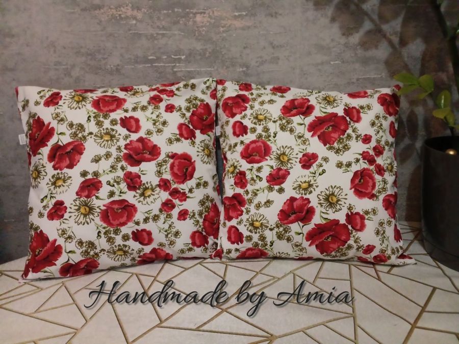 Poszewki 40x40 bawełniane, szyte ręcznie  HandmadebyAmia.com: zdjęcie 98701499