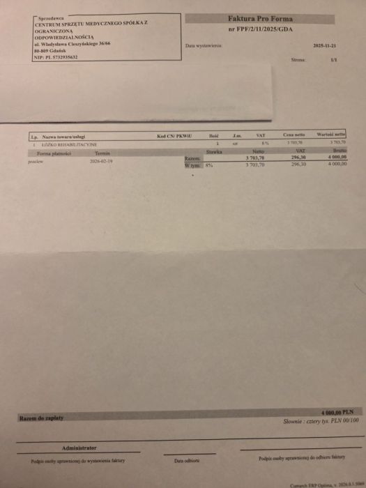 Sprzedam łóżko rehabilitacyjne z materacem: zdjęcie 98702326