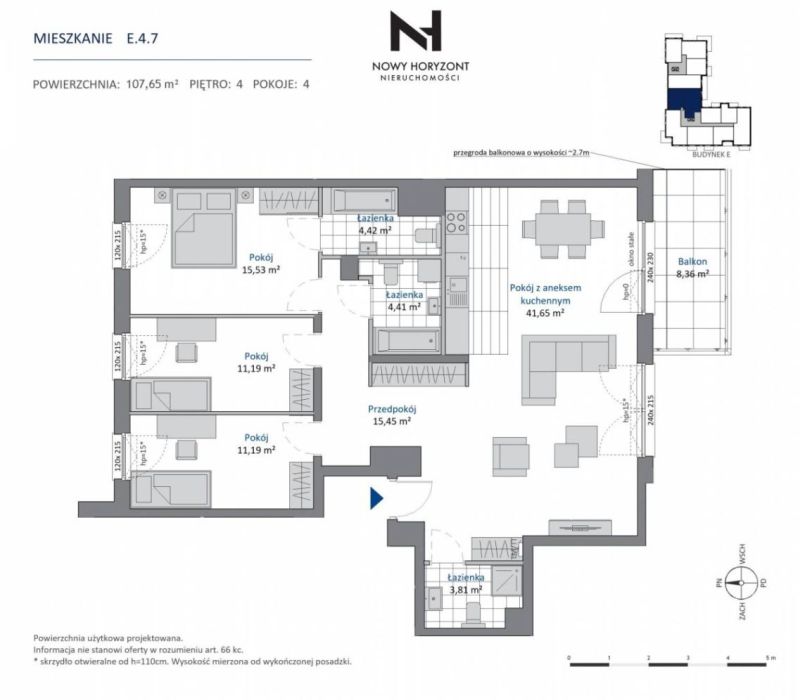 4 pok.107 m&sup2; + 3 łazienki/Gdynia/Blisko natury: zdjęcie 98742705
