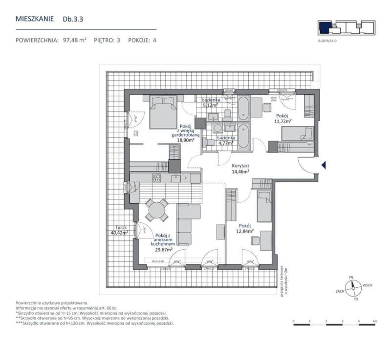 Apartament premium z wyjątkowym tarasem 40 m2: zdjęcie 98743132