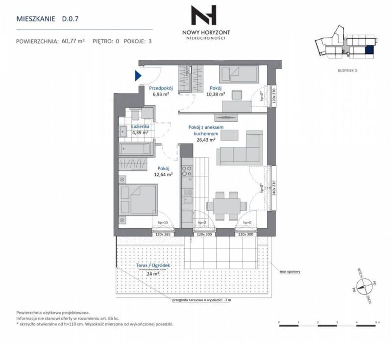 Nowoczesne 3 pok. mieszkanie z ogrodem: zdjęcie 98743194