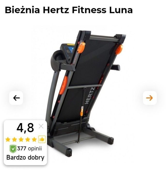 Bieżnia elektryczna Hertz Fitness Luna GV-4300  składana, 14 km/