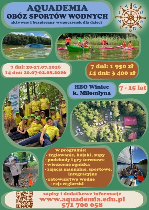 Obóz sportów wodnych na Mazurach