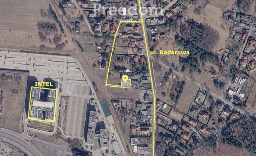 Działka 719 m&sup2; ul. Radarowa, obok INTEL, lotnisko