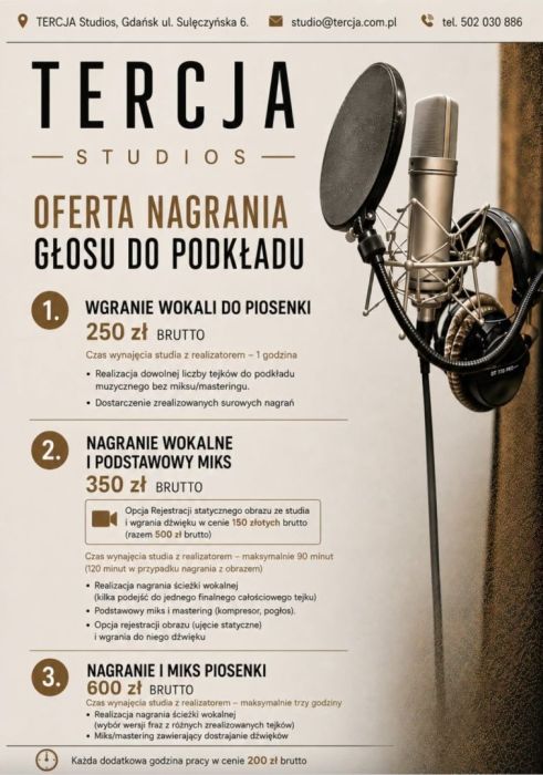 nagrania wokalne - studio nagrań