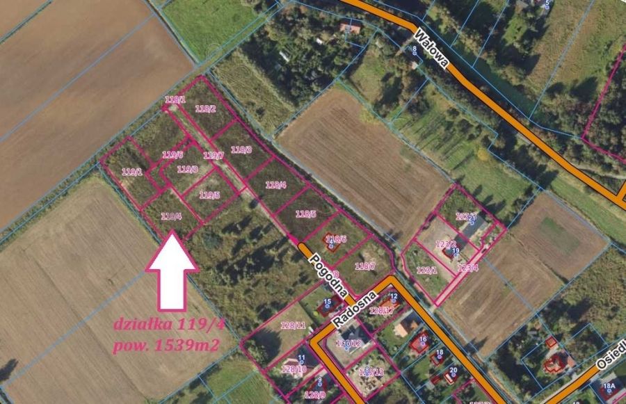 sprzedaż działka 1539m2  Wiślinka gm. Pruszcz Gdań