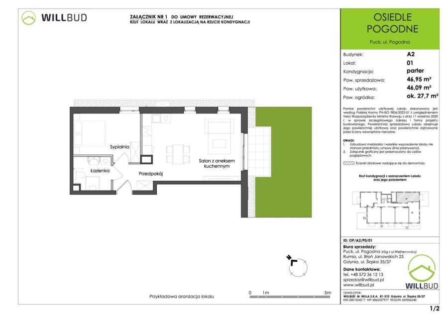 2-pok. 46m&sup2; + ogródek, Pogodne Puck: zdjecie 98992252