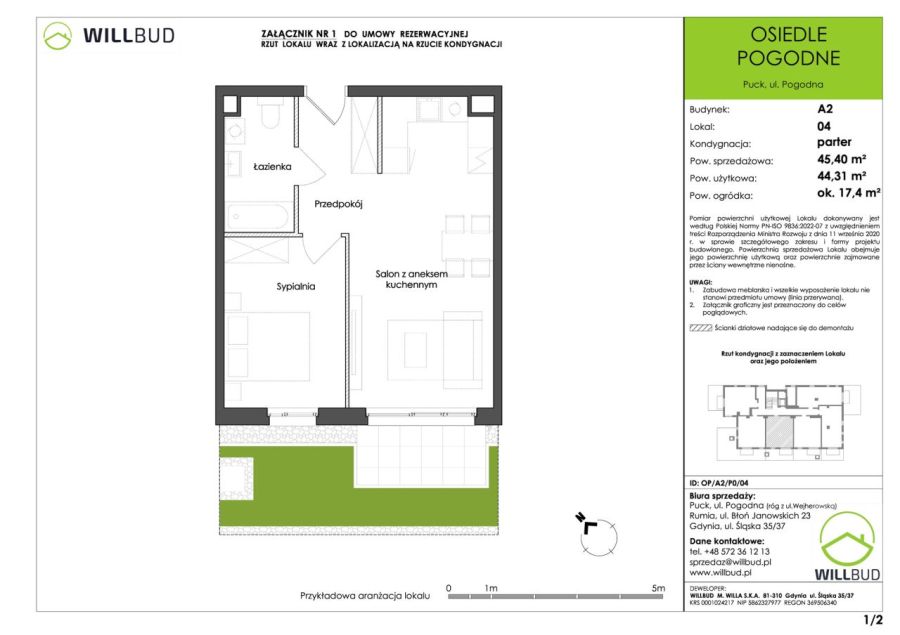 2-pok. 44m&sup2; + ogródek, Pogodne Puck: zdjecie 98992278