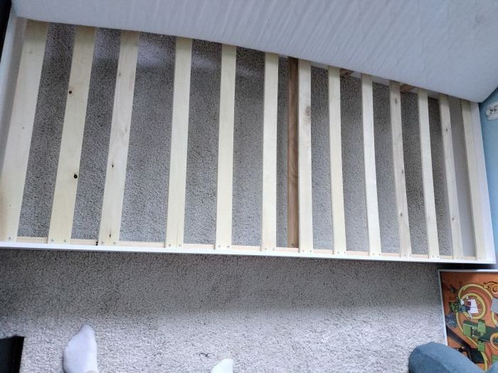 Biała, drewniana rama 90x200 + materac: zdjecie 99025771