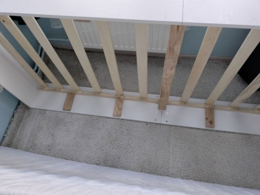 Biała, drewniana rama 90x200 + materac: zdjecie 99025772
