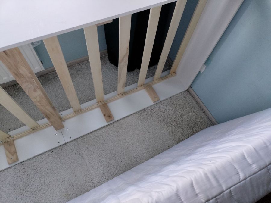 Biała, drewniana rama 90x200 + materac: zdjecie 99025773