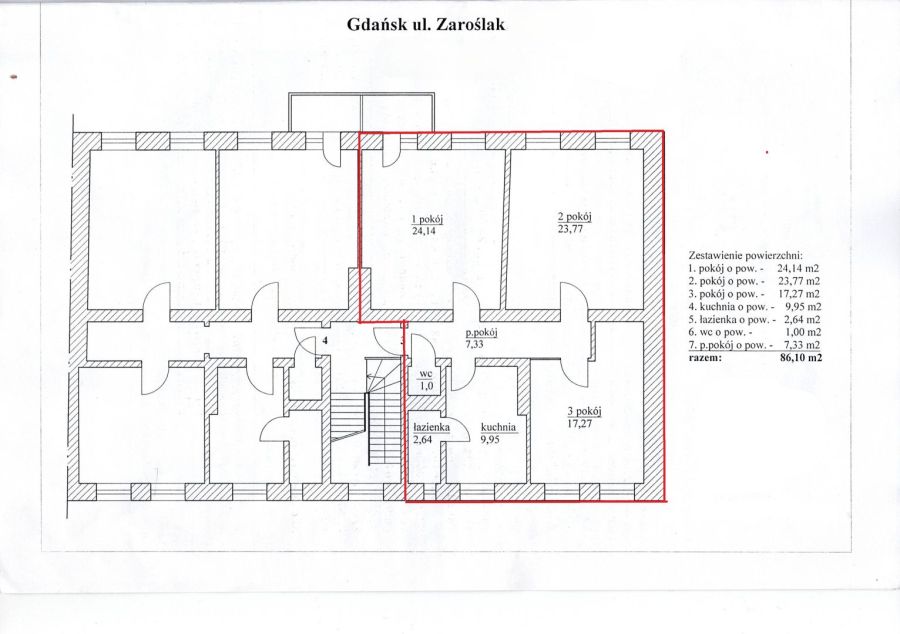 3-pokojowe mieszkanie 86,1 m2 z balkonem Gdańsk ul Zaroślak: zdjecie 99038964
