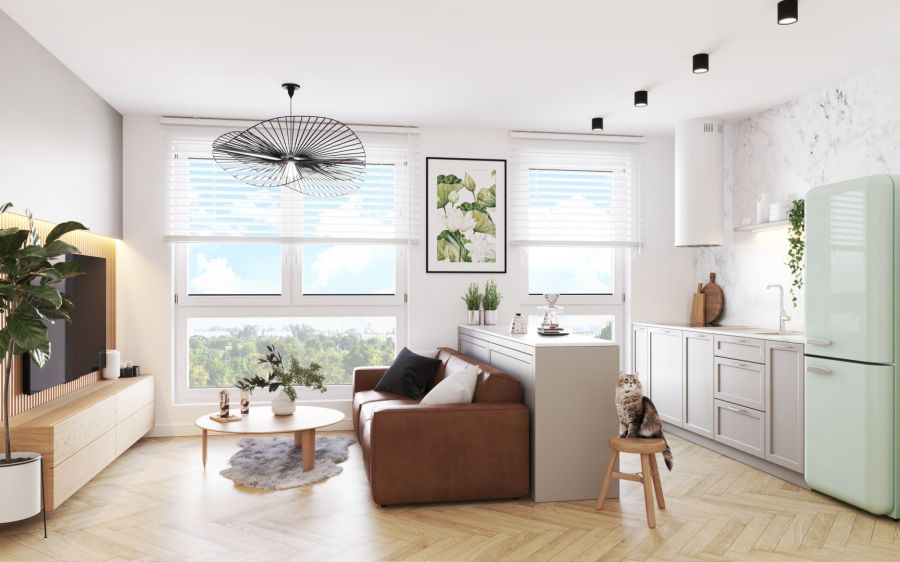 Słoneczna kawalerka (28,42 m²) | Gdańsk, ul. Trzy Lipy