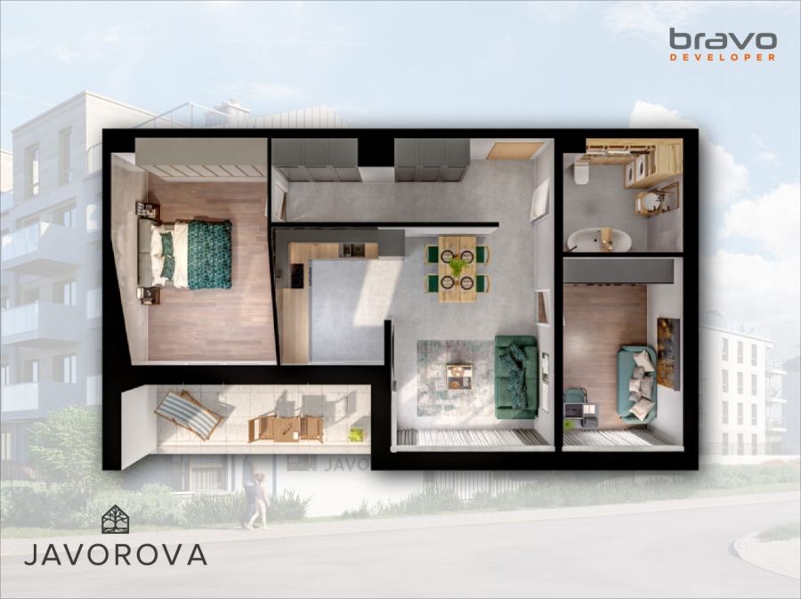 B2.M60 - mieszkanie 63 m2 z tarasem: zdjecie 99049860