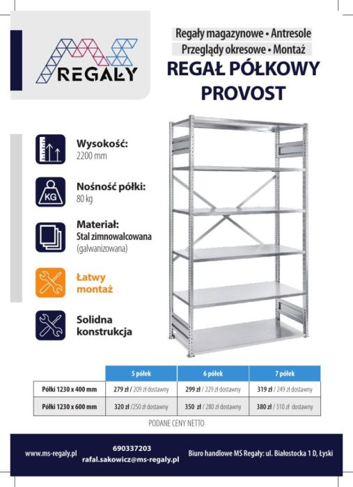 Sprzedam regały magazynowe, półkowe, metalowe, ocy: zdjecie 99098972