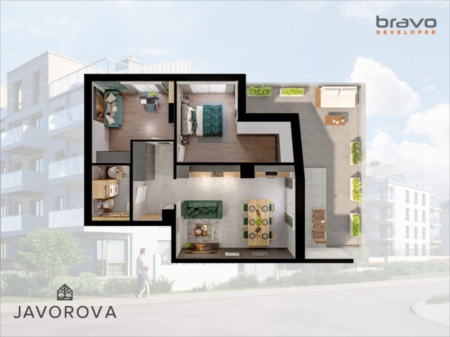 B2.M58 - mieszkanie 61,5 m2 z tarasem: zdjecie 99101616