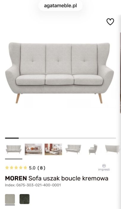 Moren Sofa granatowa bez funkcji spania: zdjecie 99112747