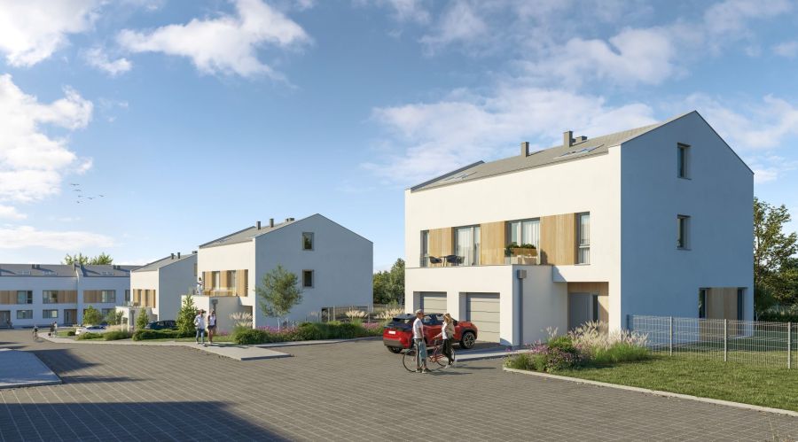 Nowa Rotmanka |AM Projekt| dom bliźniak z garażem i ogrodem 188m- 15B