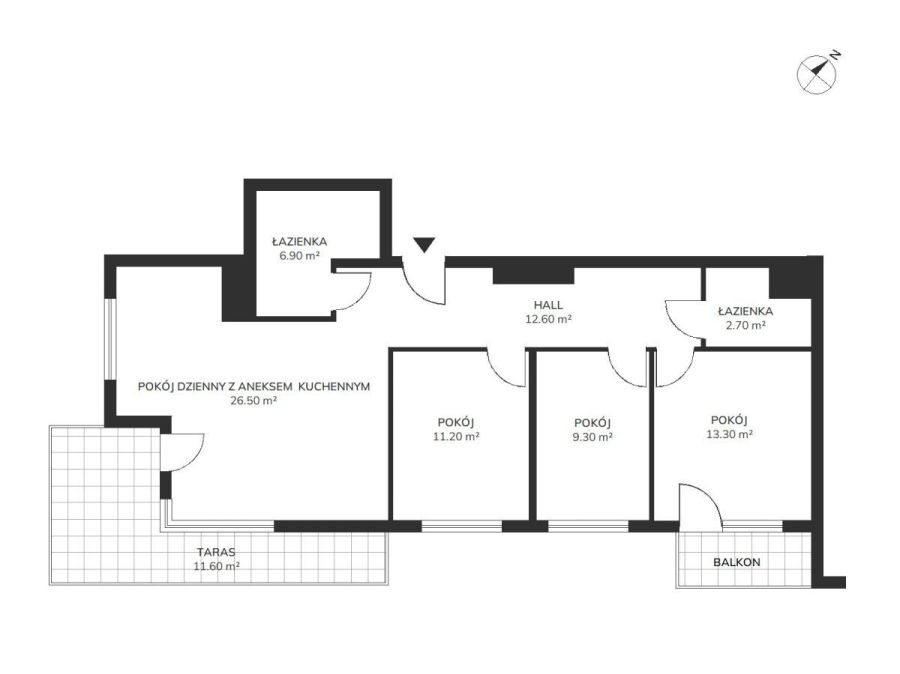 apartament z tarasem na ostatnim piętrze: zdjecie 99191204