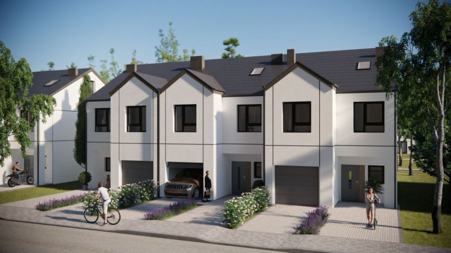 AMprojekt- Dom z garażem 182m2, Kwitnące Ogrody Nowy Etap 65B Bąkowo