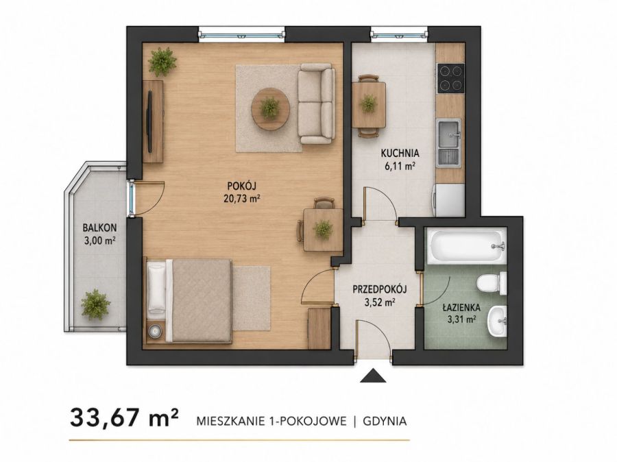 Centrum Gdyni winda, balkon, idealne dla obcokrajowca: zdjecie 99202371