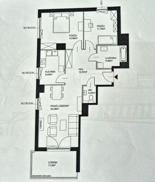Słoneczny 3-pokojowy apartament z 12m2 loggią: zdjecie 99209496