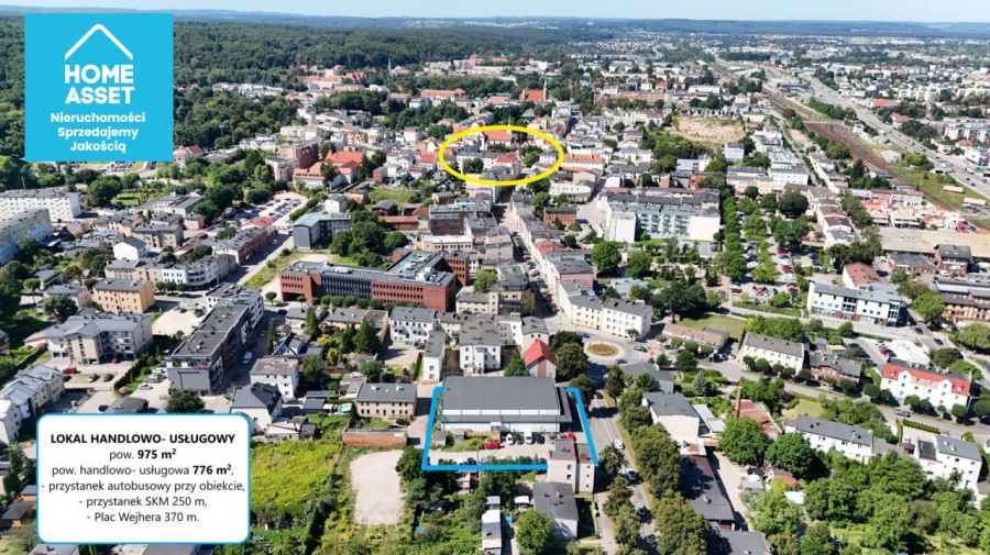 Pawilon Handlowy 975 m&sup2;| parking 700 m &sup2; |Centrum Wejherowa