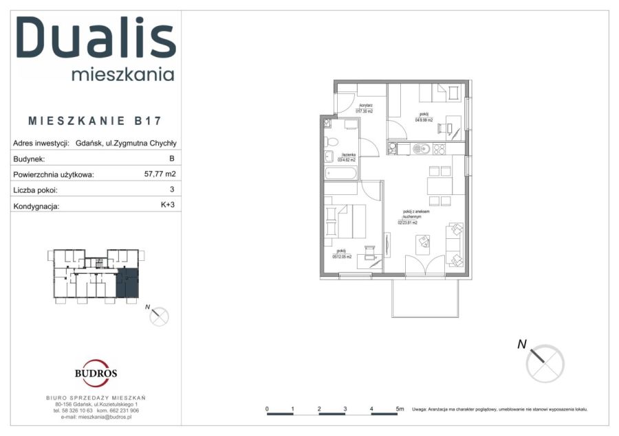 Osiedle Dualis, 3 pokoje z balkonem, negocjuj, B17: zdjecie 99253305